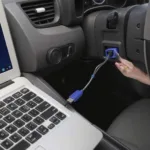 Connecting a Driver Cable USB OBD2 to a Car's OBD2 Port