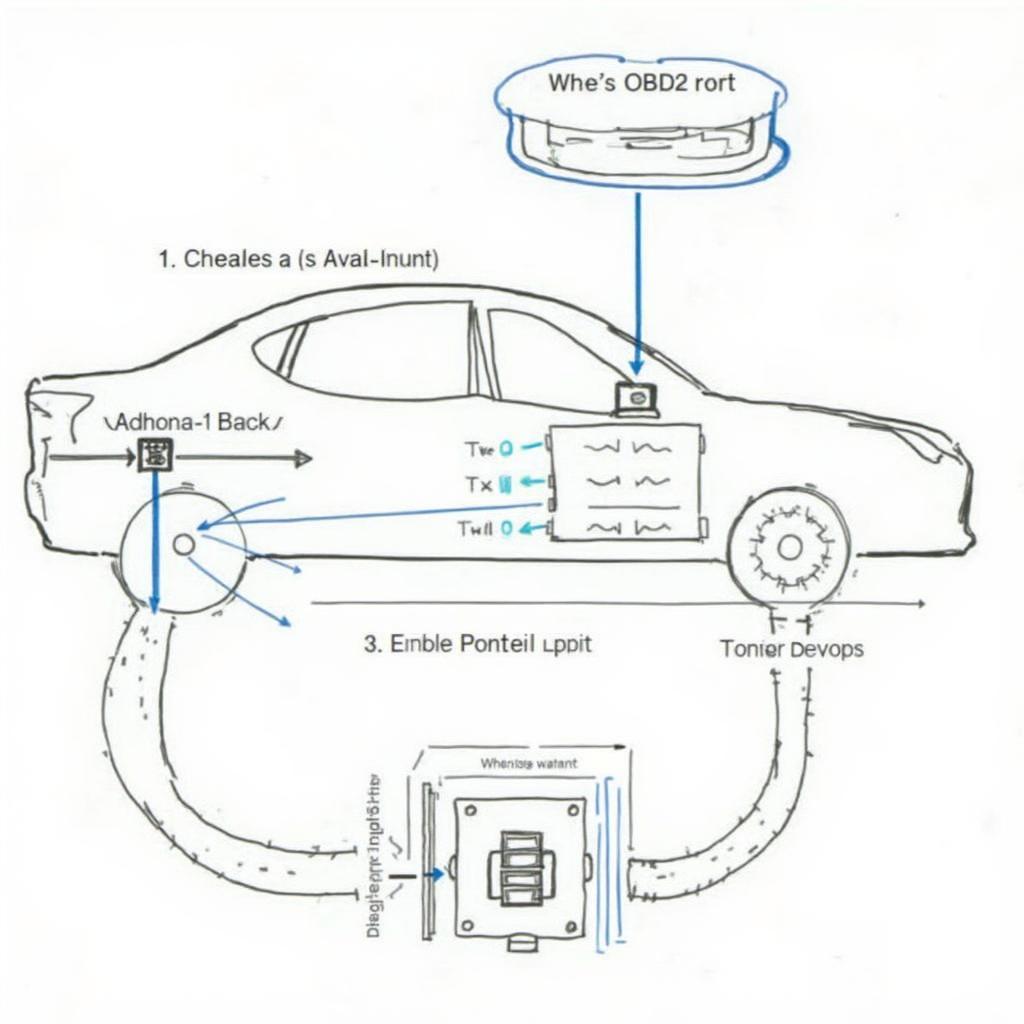 Diagram illustrating how the ecofuel obd2 interacts with the car's ECU