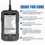 EDIAG OBD2 Scanner Displaying Diagnostic Trouble Codes (DTCs)