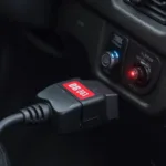 ELM OBD2 Adapter Connected to Car