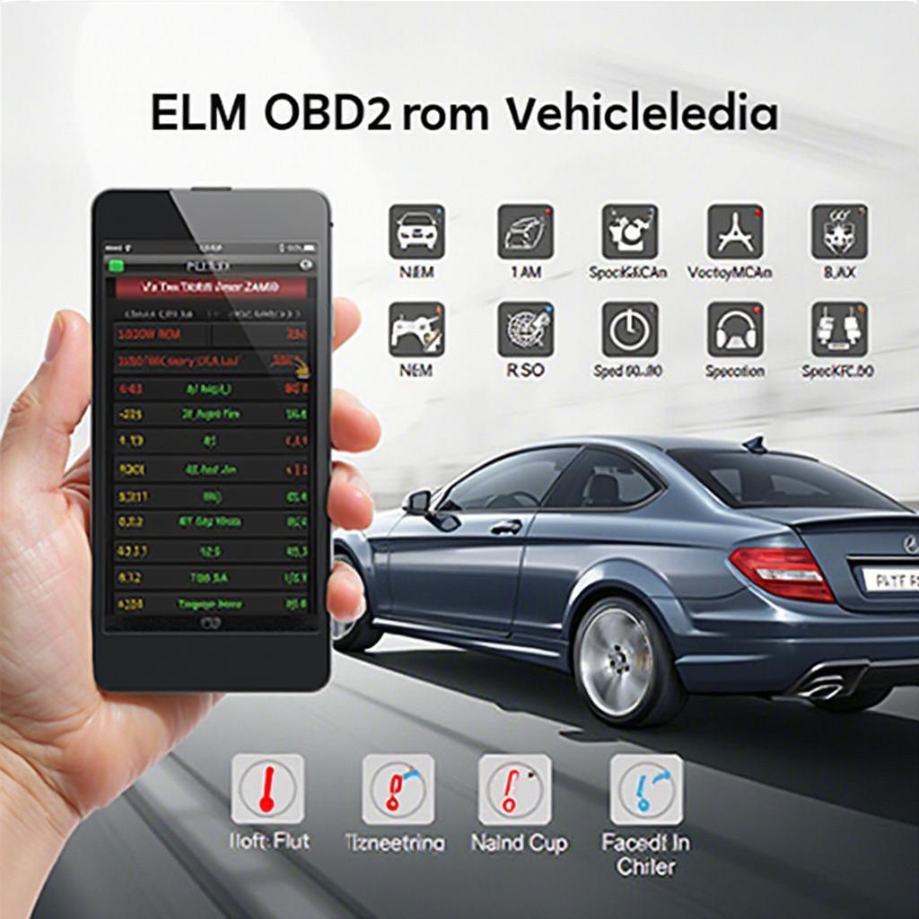 ELM OBD2 Pro Displaying Real-Time Data on a Smartphone