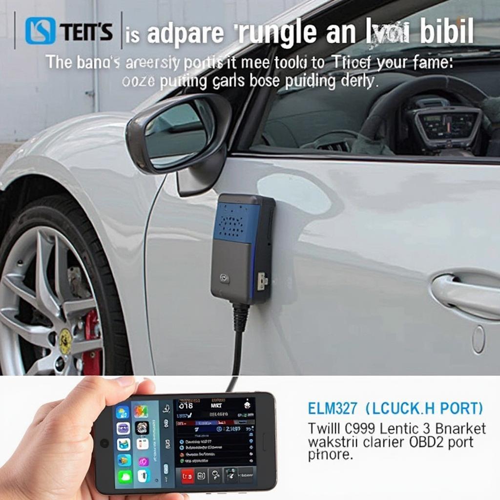 ELM327 Bluetooth adapter connected to OBD2 port