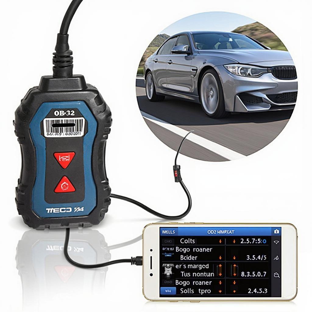 ELM327 OBD2 Scanner Connected to a Car's OBD2 Port