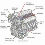 Ford V10 Engine Diagram with OBD2 Related Components