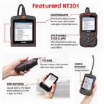 Foxwell NT301 OBD2 Code Scanner Features