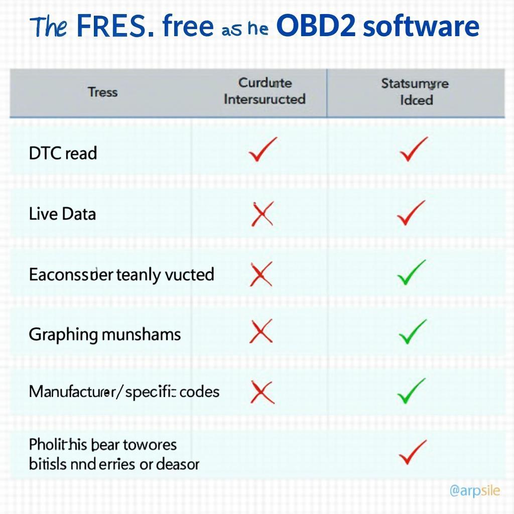 Free vs Paid OBD2 Software Comparison Chart