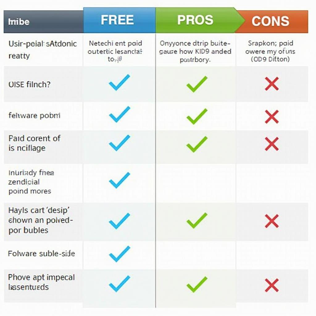 Free vs. Paid OBD2 Software Comparison Chart