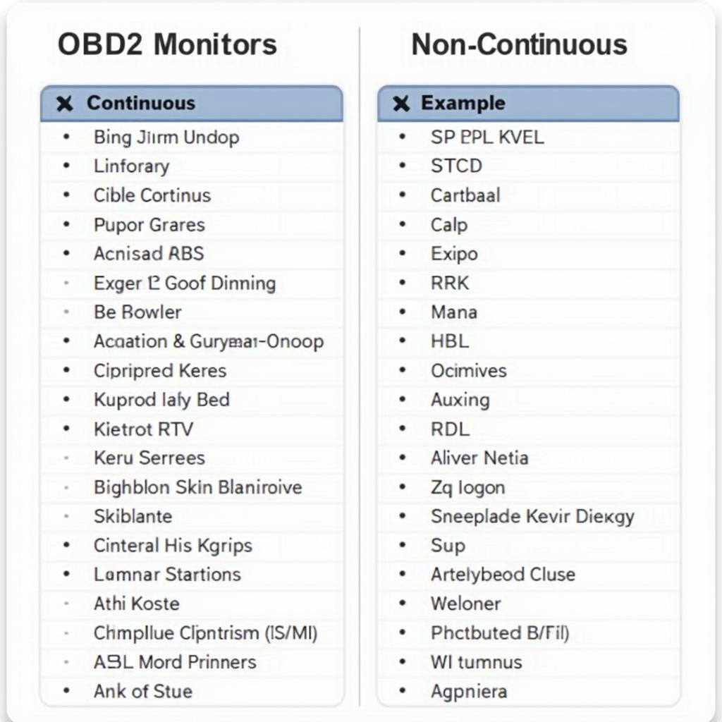 GM OBD2 Monitor Types