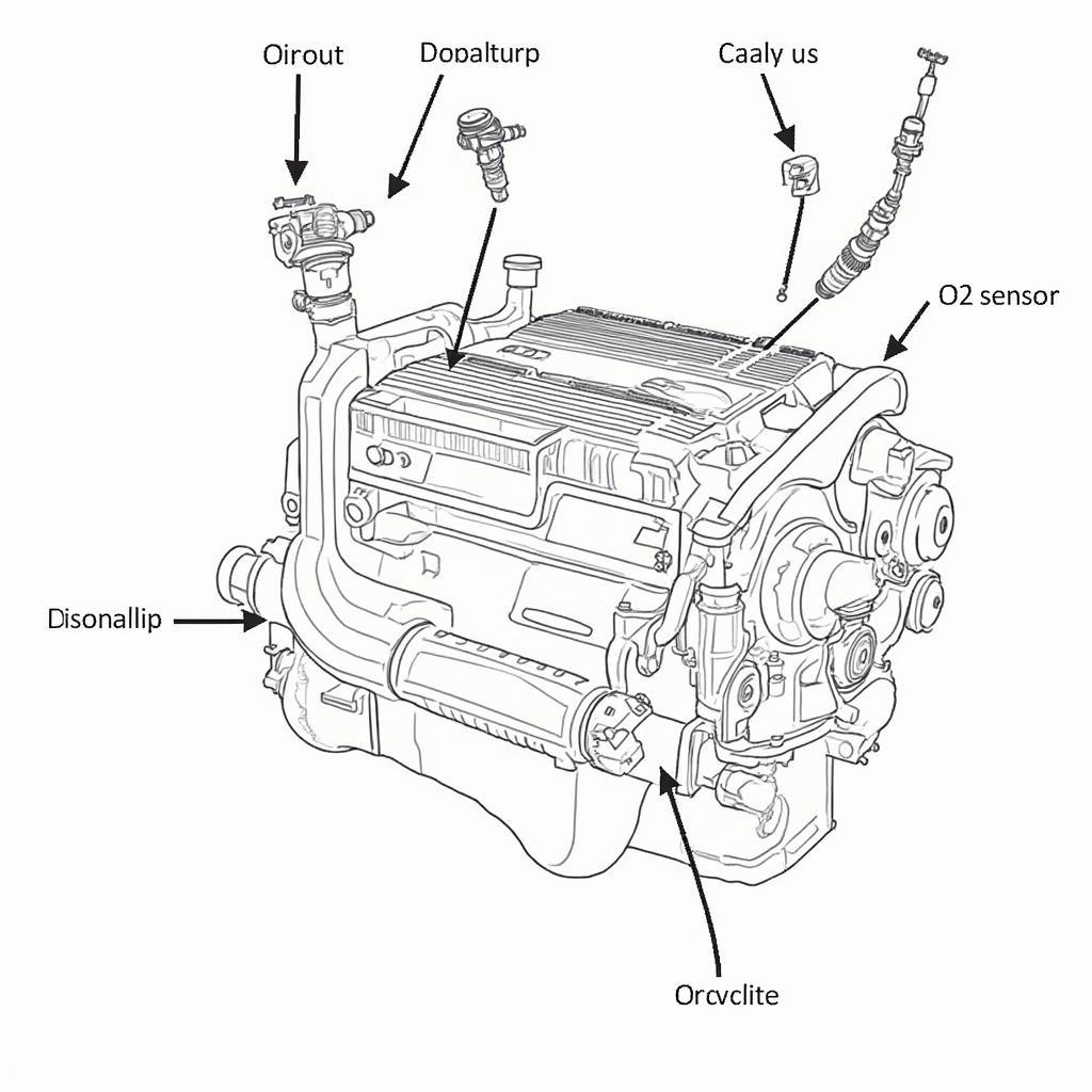 Honda Engine Diagram Highlighting Components