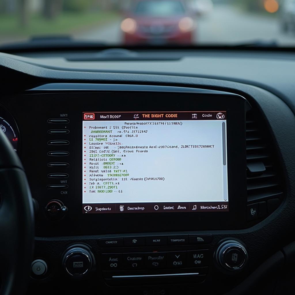 OBD2 Code Reader Display on a Honda