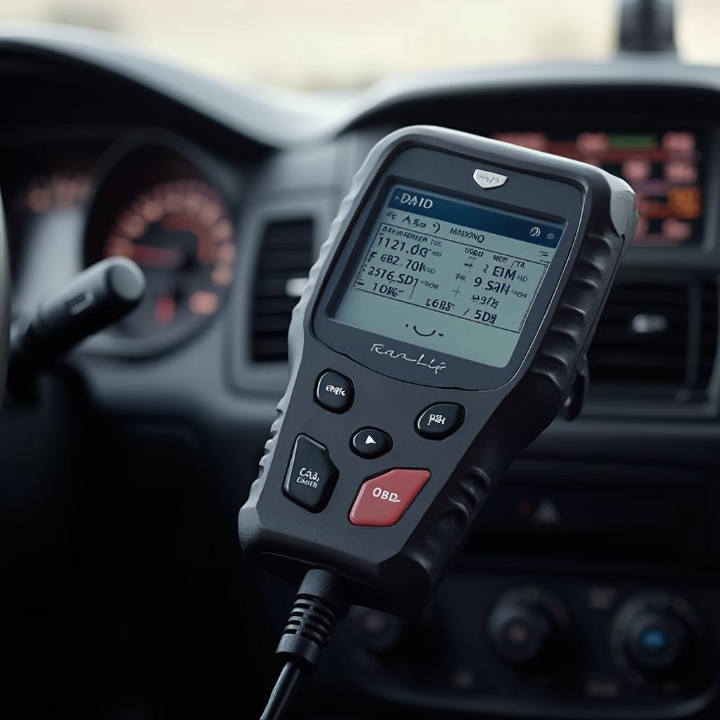 iCarsoft OBD2 Scanner Connected to a Car's OBD2 Port