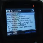 Innova 3120 Display Screen showing diagnostic trouble codes