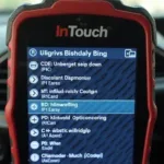 InTouch OBD2 Scanner Displaying Diagnostic Trouble Codes (DTCs)