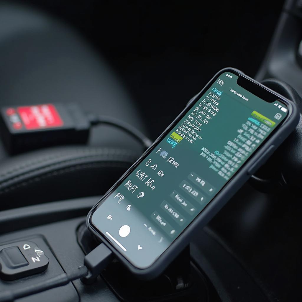 iOS Device Displaying OBD2 Data from ELM327