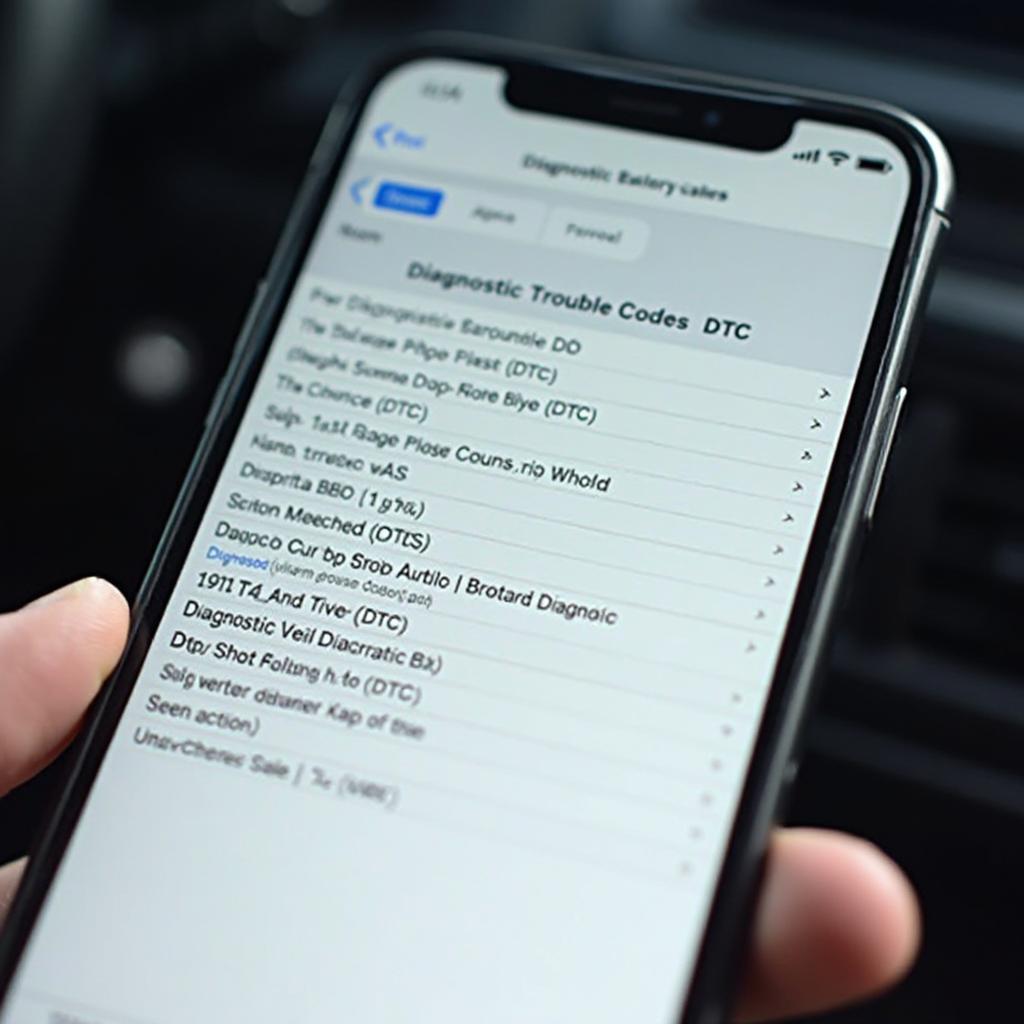 iOS OBD2 App Displaying DTC Codes