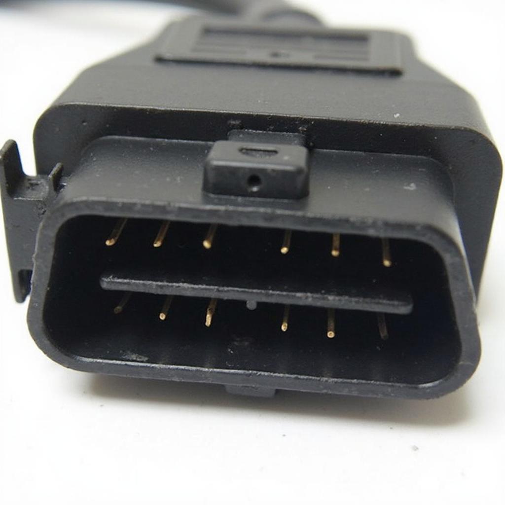 Close-up view of a J1962 OBD2 female connector