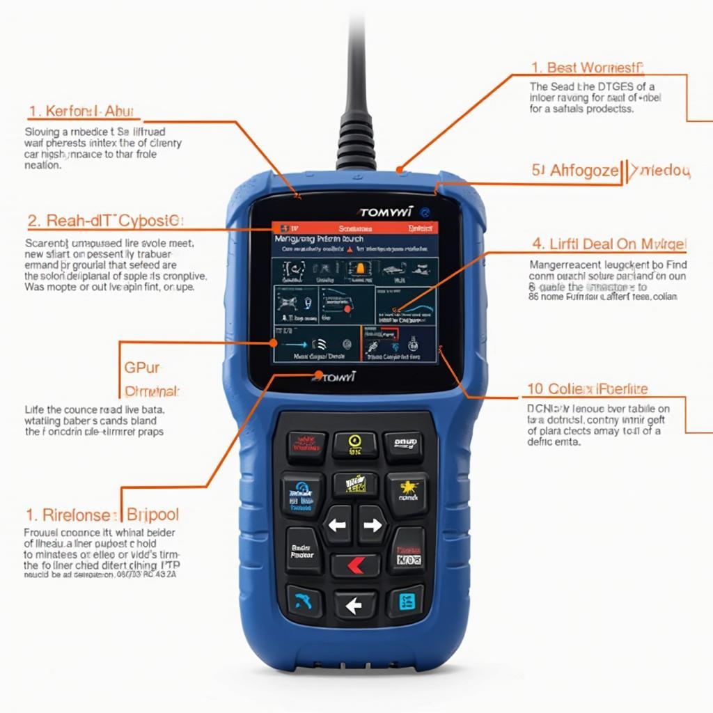 Karfans OBD2 scanner displaying different features and functions