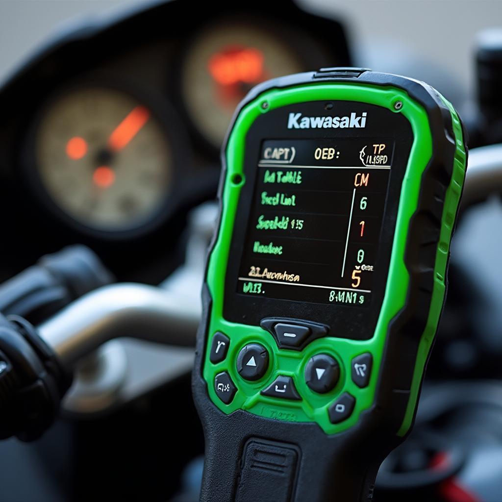 Kawasaki OBD2 Scanner in Use