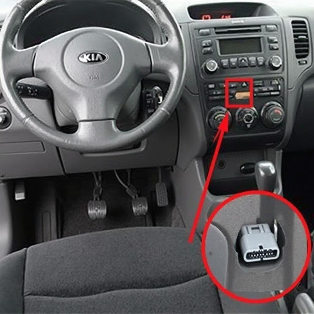 2004 Kia Rio OBD2 Connector Location