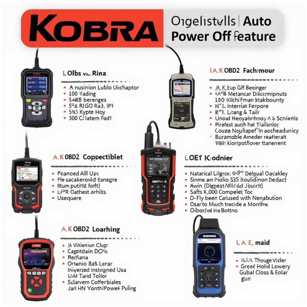 Kobra OBD2 Scanner Models with Auto Power Off