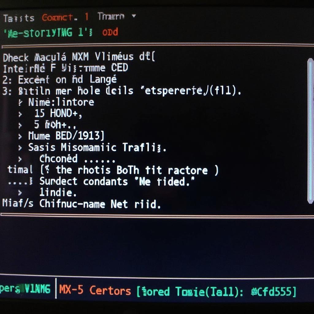 Example of Mazda MX-5 OBD2 DTC