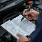 Mechanic Analyzing OBD2 Mode 6 Results