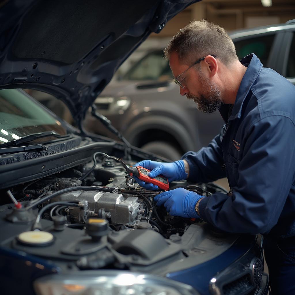 Mechanic Inspecting EVAP System