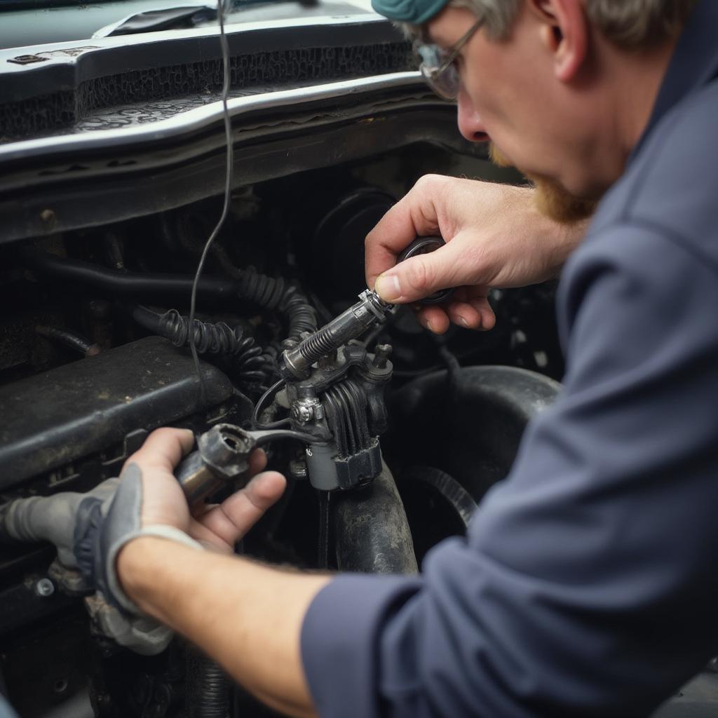 Mechanic Repairing EVAP System