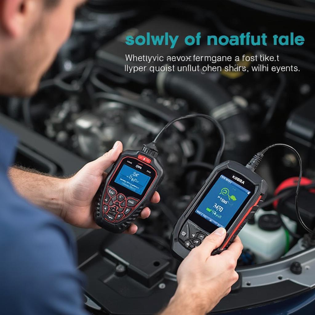 Mechanic Using a Kobra OBD2 Scan Tool to Diagnose Car Problems