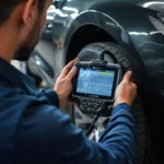 Mechanic Using a Professional OBD2 Scanner