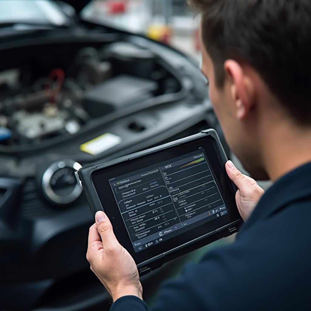 Mechanic Using Veepeak VP39 to Diagnose Car Problem