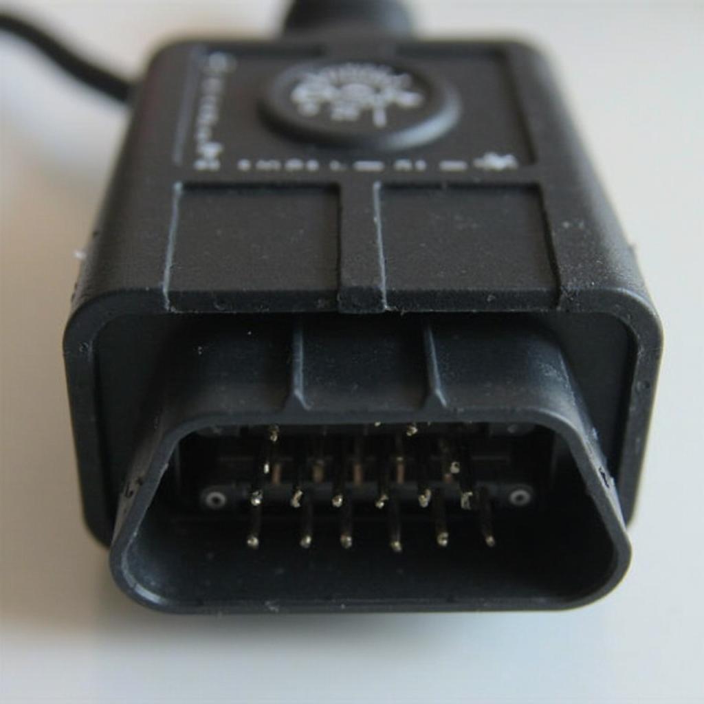 Close-up view of the OBD2 port in a Mercedes S-Class