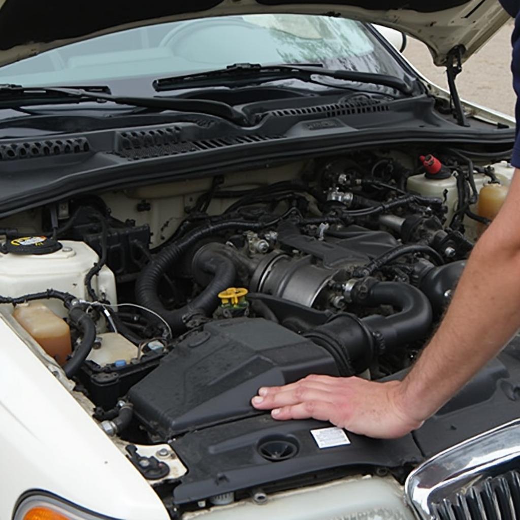 Inspecting Engine Compartment of Mercury Grand Marquis for P0171