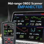 Mid-Range OBD2 Scanner Displaying Live Data