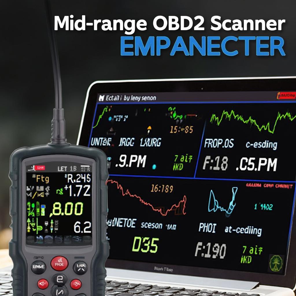 Mid-Range OBD2 Scanner Displaying Live Data