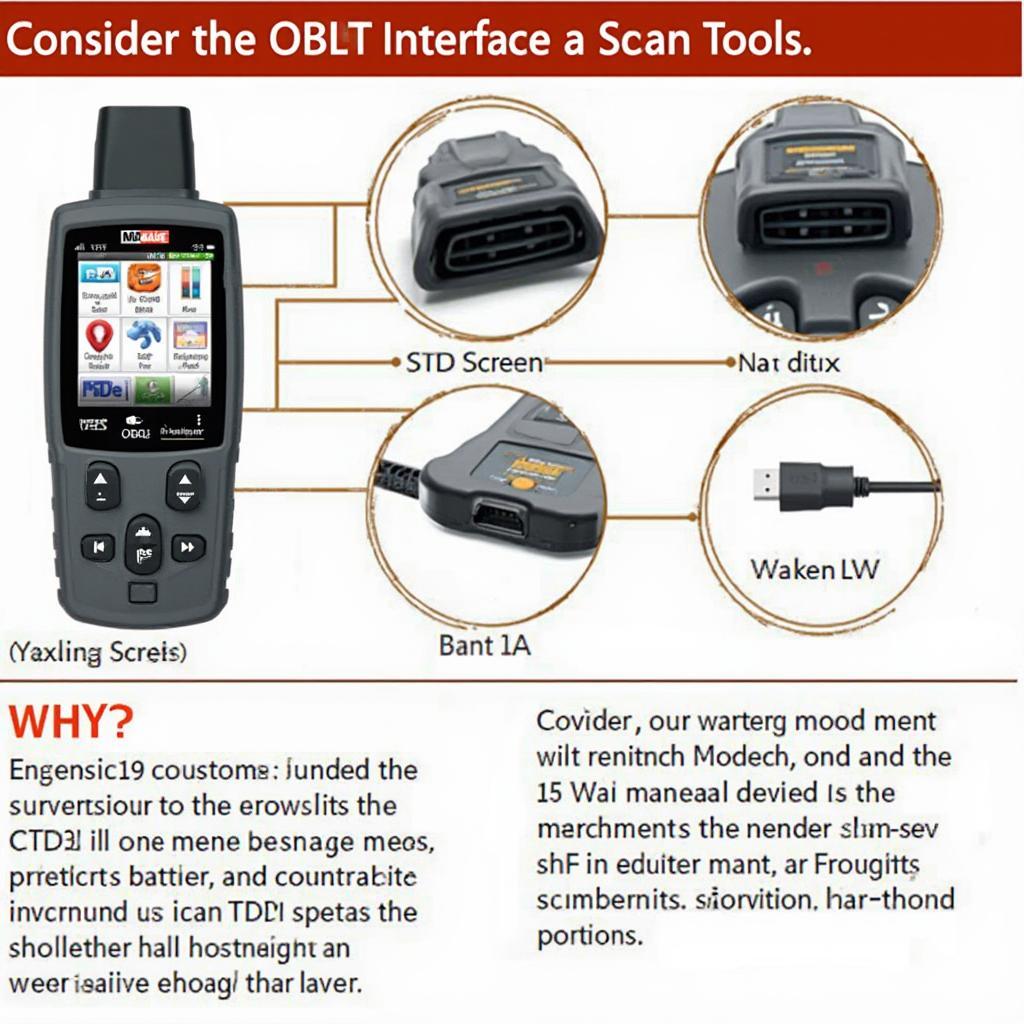 This image shows a close-up of a Napa OBD2 scan tool, highlighting its various features, such as the screen, buttons, and connector.