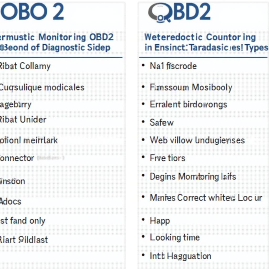 OBD0 and OBD2 Comparison Chart