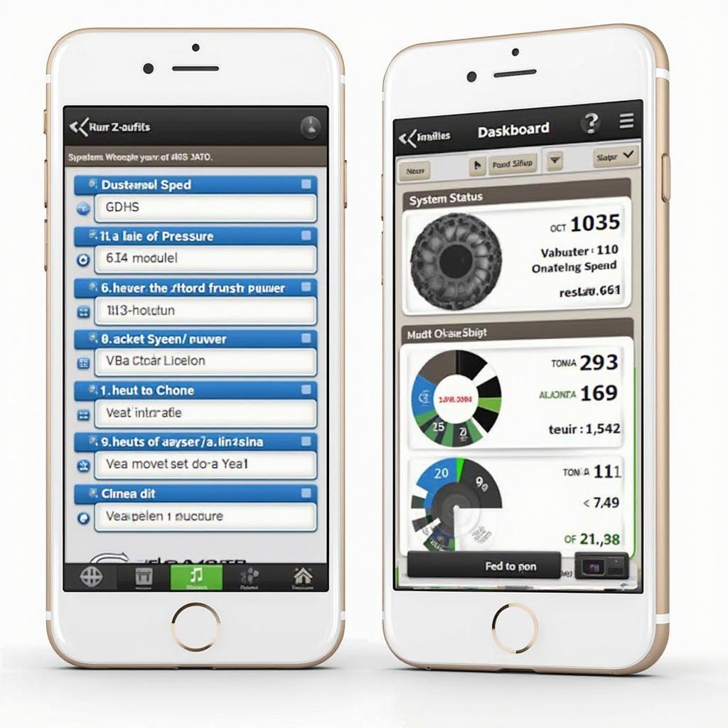 Smartphone displaying a dashboard view with OBD2 ABS data