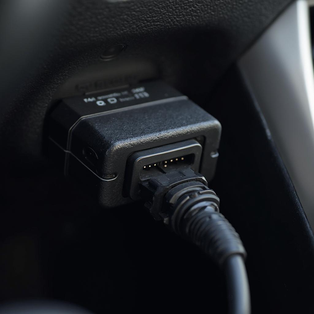 OBD2 Adapter Connected to Car