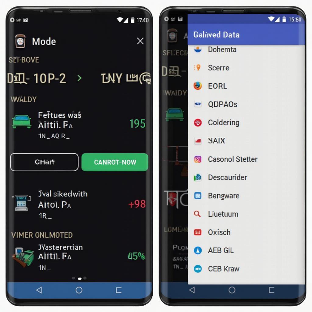 OBD2 App Interface on Android Phone