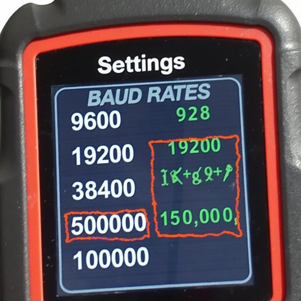 OBD2 Baud Rate Settings on Scanner