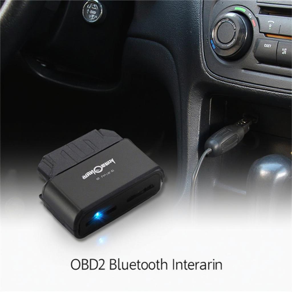 OBD2 Bluetooth Interface Connected to a Car's OBD2 Port