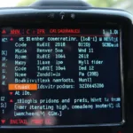 OBD2 Code Reader Displaying Diagnostic Trouble Codes