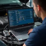 OBD2 Diagnostic Software on a Laptop