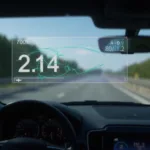 OBD2 HUD Bluetooth Display Showing Speed and Navigation