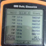 OBD2 IM Readiness Monitors Displayed on a Scan Tool