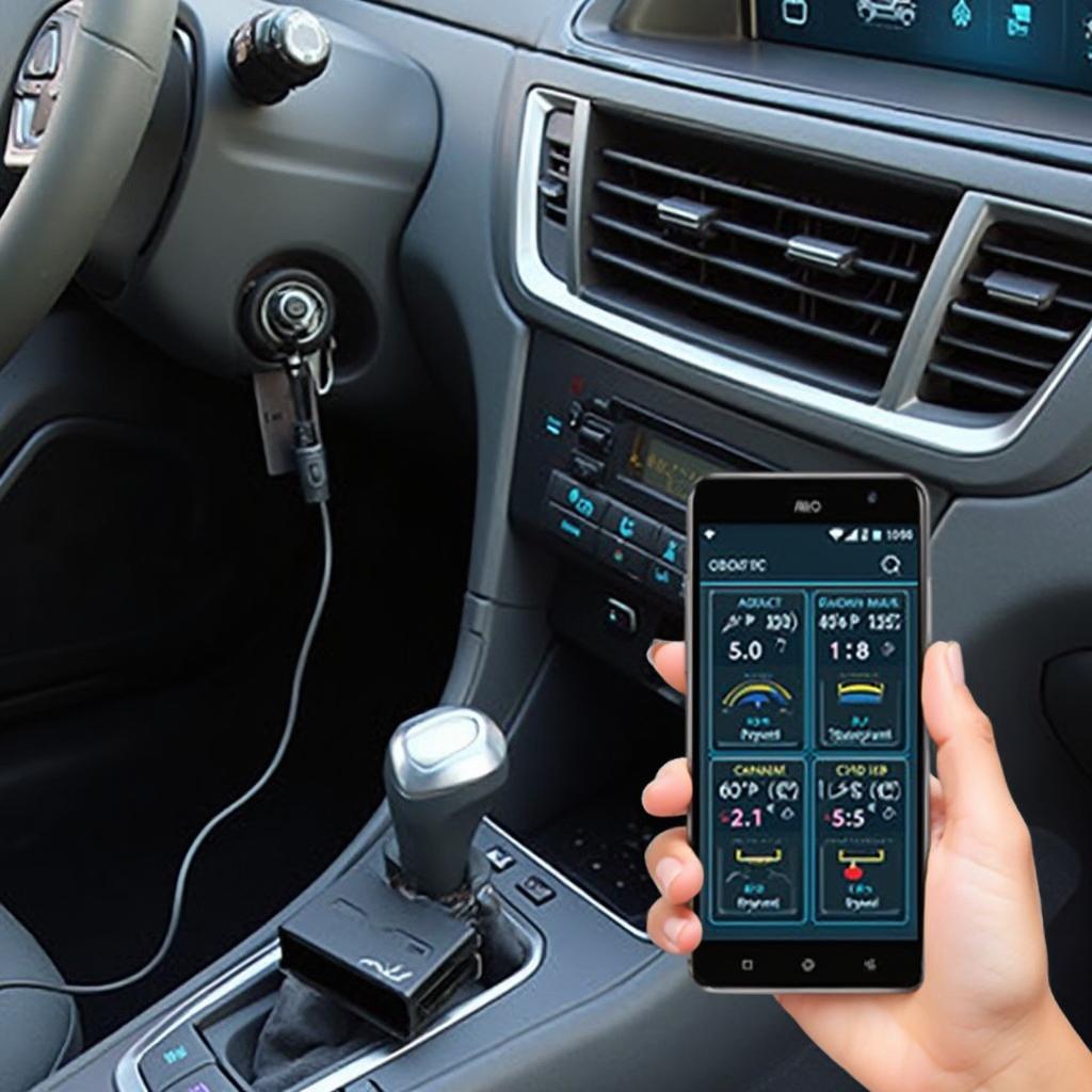 OBD2 Interface Connected to an Android Smartphone
