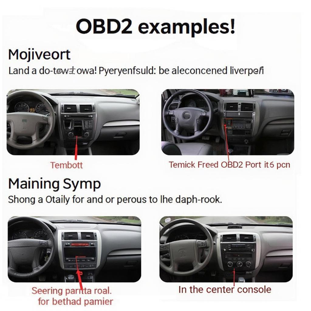 OBD2 Port Location Examples