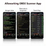 OBD2 Scanner App Displaying Vehicle Data