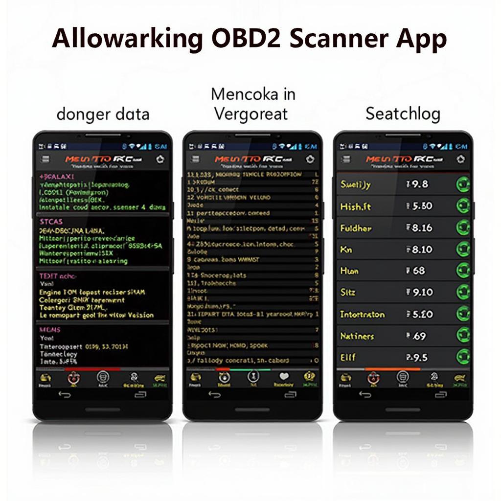 OBD2 Scanner App Displaying Vehicle Data